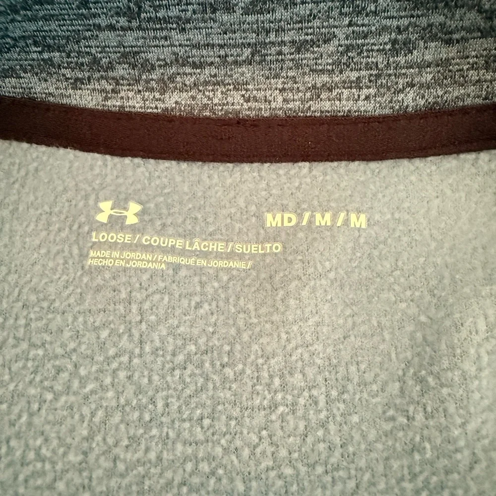 Men’s Under Armour Green & black Heather Fleece 1/4 Zip Pullover - Picture 3 of 4